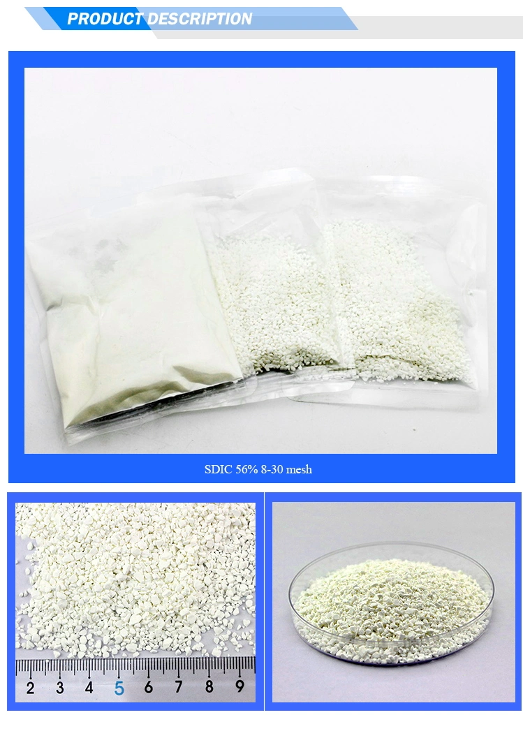 Disinfecting Chlorine Granular SDIC Sodium Dichloroisocyanurate 56% Dihydrate Granular 8-30mesh